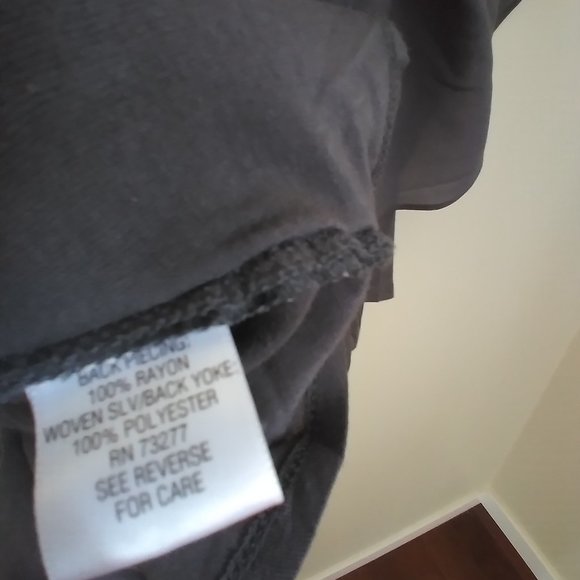 Apt. 9 Charcoal Top. Soft Flowy Butterfly Sleeve. Sheer sleeve and back panel - Picture 7 of 11